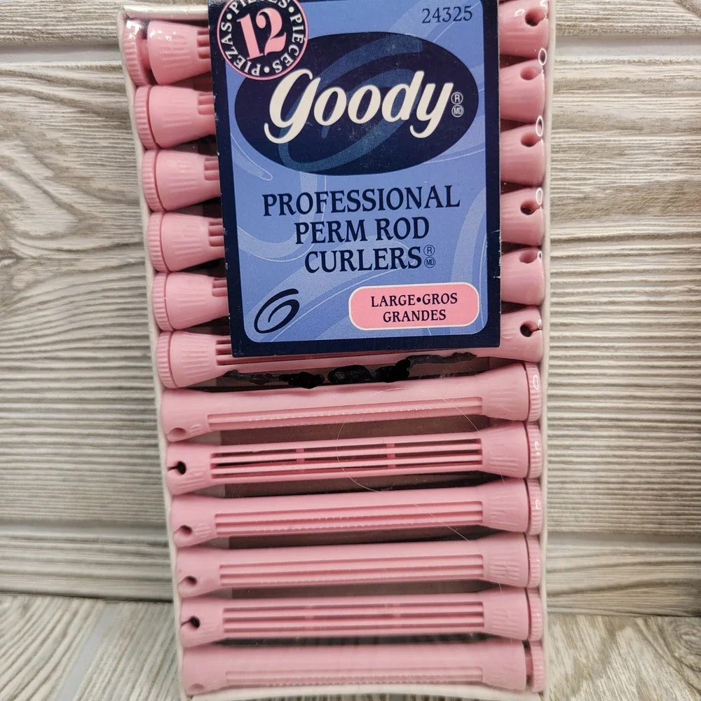 Lot of‎ 2 12pk Goody Professional Perm Rod Curlers Large Pink 24325 1999 Vtg